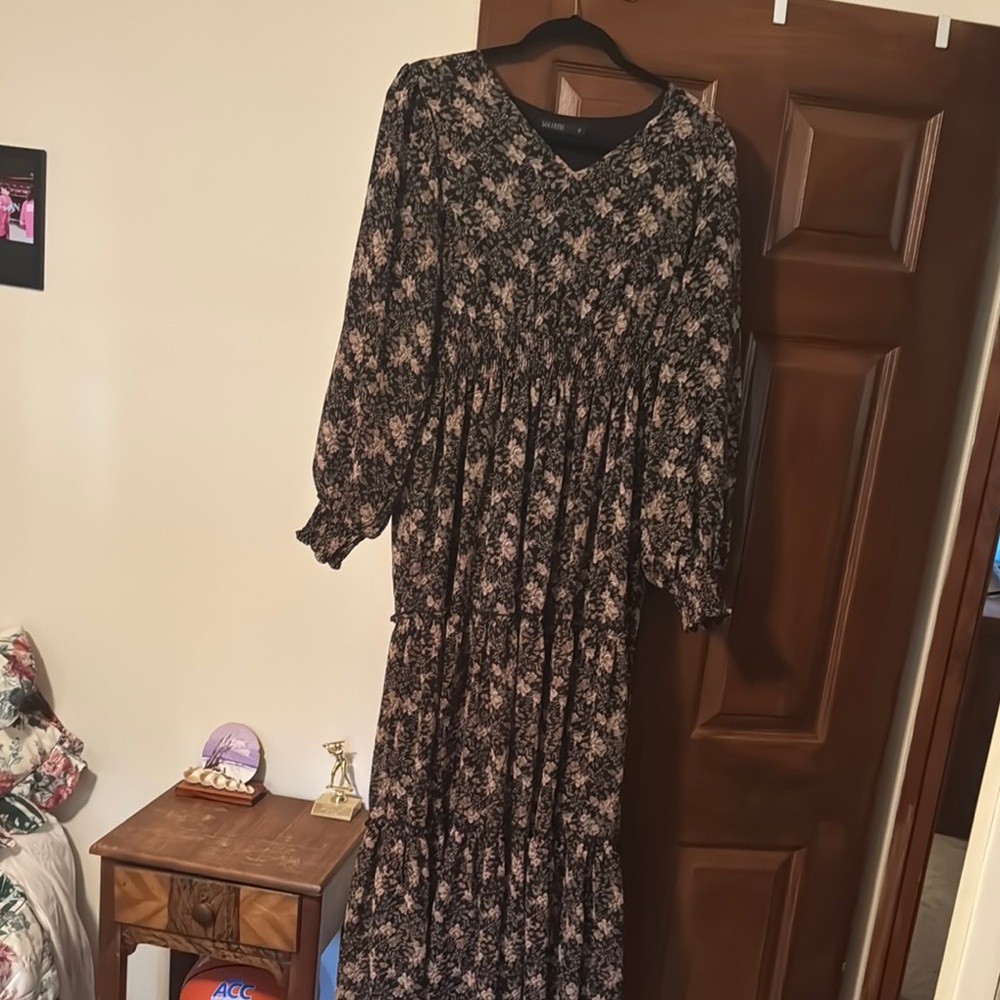 Floral Black Dress